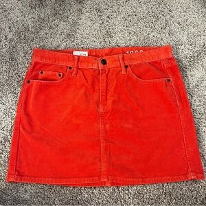 {Gap} Corduroy Red/Orange Mini Skirt